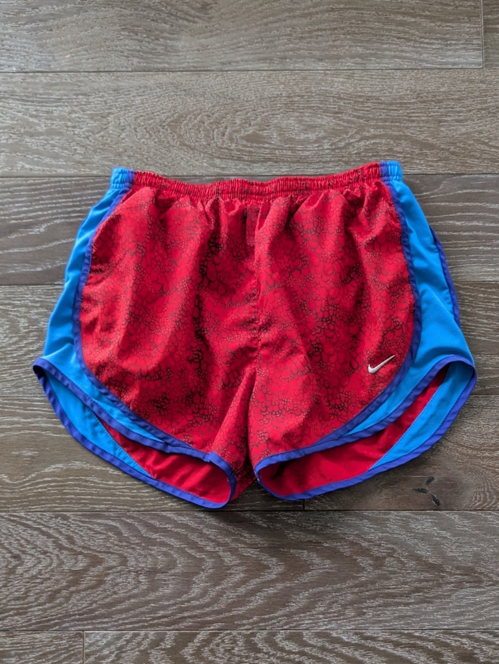 Nike Women's Tempo Red and Blue Running Shorts Size Medium